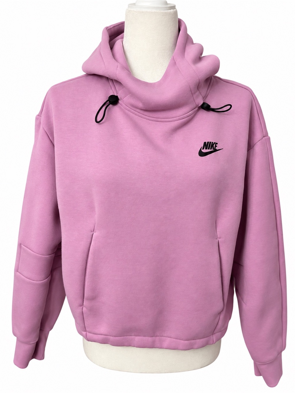Nike Pink Sz. Small Funnel Neck Sportswear Tech Fleece Oversized Hoodie -Cowl